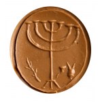 A Roman gold ring with a jasper intaglio. Menorah with attributes.