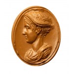 A fine Roman carnelian intaglio set in a modern gold ring. Portrait of the empress Sabina.