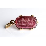 The Seal of the Emir 'Ammar. Tourmaline intaglio with Arabic inscription, set in a later gold pendant