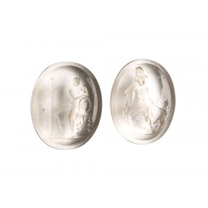 A lot of 2 Grand Tour glass cast impressions. Various Subjects.