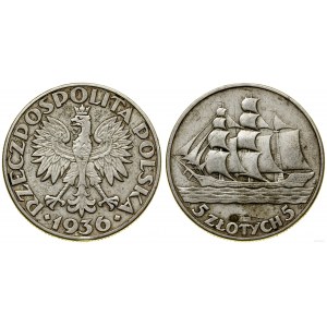 Poľsko, 5 zlotých, 1936, Varšava