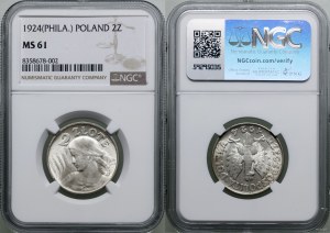 Polska, 2 złote, 1924, Filadelfia