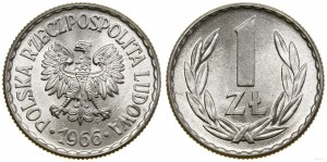 Poland, 1 zloty, 1966, Warsaw