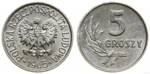 Poland, 5 pennies, 1965, Warsaw