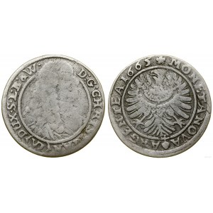 Silesia, 6 krajcars, 1665, Brzeg