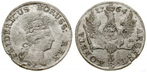 Slezsko, 3 krajcary, 1764 B, Wrocław