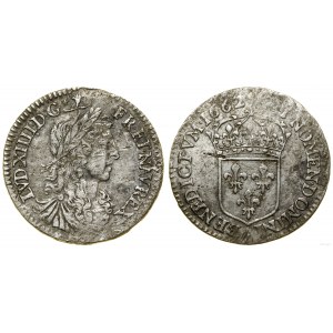 France, 1/12 ecu au buste juvenile, 1662 A, Paris