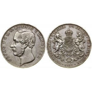 Niemcy, dwutalar = 3 1/2 guldena, 1855 B, Hanower