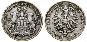 Germany, 2 marks, 1888 J, Hamburg