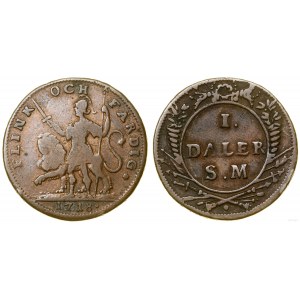Szwecja, 1 daler, 1718, Sztokholm