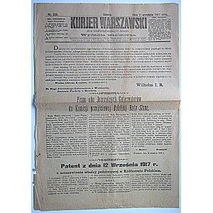 KURJER WARSZAWSKI. Evening edition. Year ninety-seven. W-wa, September 15, 1917. No. 255...