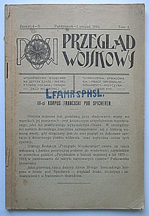 MILITARY REVIEW. Published exclusively for the use of schools and instructors of the Polish Military Organization....