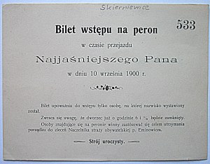 [TICKET]. A ticket for access to the platform during the passage of the Most Illustrious Lord on September 10, 1900....
