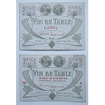 [WINE LABELS]. Two wine bottle labels : 1). Vin de Table. Lunel. Wienczyslaw Ignaszewski. Lublin...