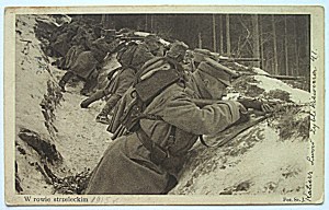 In a shooting ditch. Photo by St. J. Printed by the Supreme National Committee for the purposes of the Legions. Seriea II...