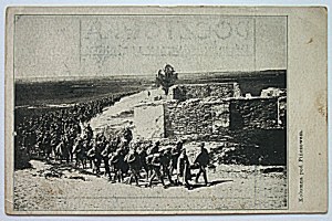 COLUMNA pod PIÑCZOWEM. Postcard of the 1st Regiment of the 1st Brigade of the Legions. Ch.-b. Stamp peeled off. Ca. 1915 r