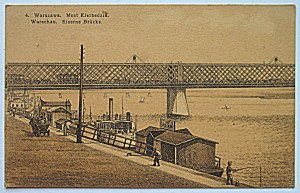 [WARSAW]. Kierbedzia Bridge. Eiserne Brücke. [No.] 4. publisher's signature 