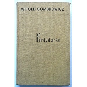 GOMBROWICZ WITOLD. Ferdydurke. W-wa 1956. Wyd. PIW. Druk Toruńska Drukarnia Dziełowa. Format 12/19 cm. s. 285...