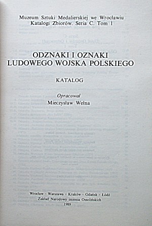 [CATALOG]. Museum of Medal Art in Wroclaw. Badges and insignia of the People's Army of Poland....