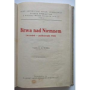 BITWA nad NIEMNEM (WRZESIEŃ - PAŹDZIERNIK 1920). Opracował Tadeusz Kutrzeba Pułkownik Szt. Gen. Z atlasem...