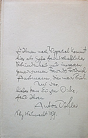 DÖRFLER ANTON. Der taufendjährige Krug. Roman. Jena 1935; Eugen Dietrichs Verlag Jena. Druck ...
