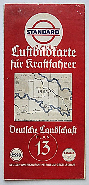 [MAP]. STANDARD = Luftbildkarte für Kraftfahrer. Deutsche Landschaft Plan 13. Schlesien [Breslau - Glatz]....