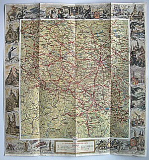 [MAP]. STANDARD = Luftbildkarte für Kraftfahrer. Deutsche Landschaft Plan 13. Schlesien [Breslau - Glatz]....
