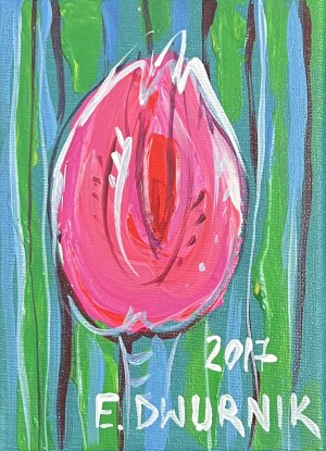 Edward Dwurnik (1943 - 2018), Pink Tulip, 2017