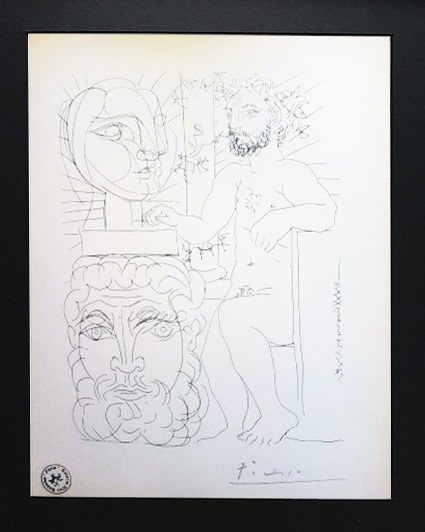 Pablo Picasso (1881-1973), Trzech aktorów Sculpteur et Deux Têtes sculptées, from La Suite Vollard, wyd. 1956