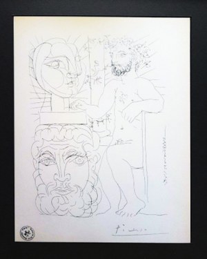 Pablo Picasso (1881-1973), Trzech aktorów Sculpteur et Deux Têtes sculptées, from La Suite Vollard, wyd. 1956