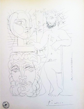 Pablo Picasso (1881-1973), Trzech aktorów Sculpteur et Deux Têtes sculptées, from La Suite Vollard, wyd. 1956