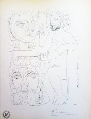 Pablo Picasso (1881-1973), Trzech aktorów Sculpteur et Deux Têtes sculptées, from La Suite Vollard, wyd. 1956