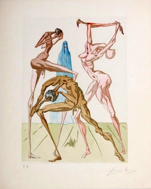 Salvador DALI (1904-1989), La Divine Comédie - L'Enfer (Piekło) - Chant XIX, 1960