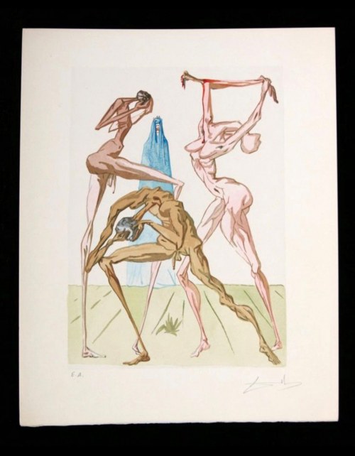 Salvador DALI (1904-1989), La Divine Comédie - L'Enfer (Piekło) - Chant XIX, 1960