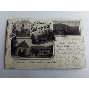 Postcard Schreibendorf LITOGRAPHY, LONDON ADDRESS, NICKER, STEMPEL 1900 R