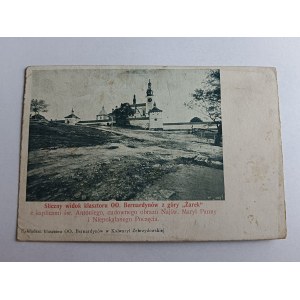 POSTCARD KALWARIA ZEBRZYDOWSKA, MONASTERY OF THE BERNARDINE FRIARS VIEW FROM THE TOP OF ŻARKI, PRE-WAR
