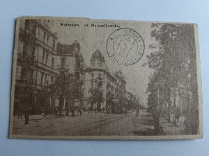 POHLEDNICE VARŠAVA ULICE MARŠÁLKOWSKÁ, PŘEDVÁLEČNÁ, ZNÁMKA, ZNÁMKA, 1926