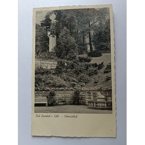 POCZTÓWKA LĄDEK ZDRÓJ BAD LANDECK, STEMPEL 1937 R, ZNACZEK