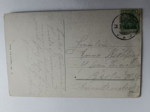 POHLEDNICE MIĘDZYZDROJE SEEBAD MISDROY, PLÁŽ, PŘEDVÁLEČNÝ 1914, ZNÁMKA, RAZÍTKO