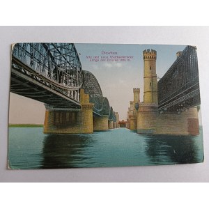 POSTCARD TCZEW DIRSCHAU, BRIDGE, PRE-WAR 1916, STAMPED