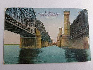 POHLEDNICE TCZEW DIRSCHAU, MOST, PŘEDVÁLEČNÝ 1916, ZNÁMKA