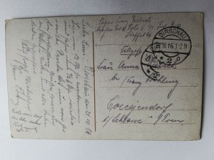POHLEDNICE TCZEW DIRSCHAU, MOST, PŘEDVÁLEČNÝ 1916, ZNÁMKA
