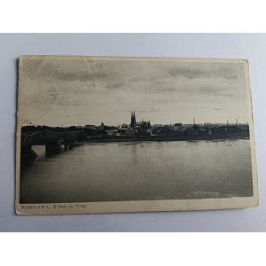 POSTCARD WARSAW VIEW OF PRAGAWA, PRE-WAR 1935, STAMP, STAMPED
