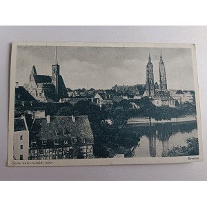 POCZTÓWKA WROCŁAW BRESLAU, PRZEDWOJENNA 1929 R, STEMPEL, ZNACZEK