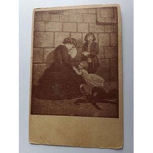 POSTCARD POLISH PAINTING GROTTGER UNDER THE PRISON WALLS