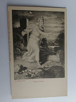 POSTCARD POLISH PAINTING GROTTGER DAUGHTER OF POPIEL
