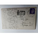 POSTCARD ELBLĄG ELBING MARKET, BRIDGE, STAMP 1943, STAMP
