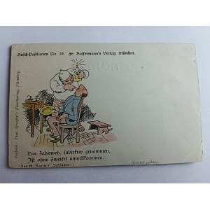POCZTÓWKA DENTYSTA PACJENT, HUMORYSTYCZNA, PRZEDWOJENNA