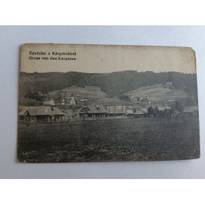 POHLEDNICE KARPATY, VESNICE, PŘEDVÁLEČNÁ, ZNÁMKA 1915