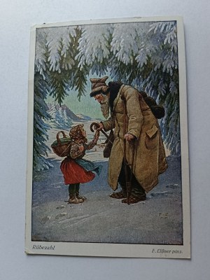 POHLEDNICE MALBA ELSSNER RUBEZAHL, DĚDEČEK, VNUČKA, PŘEDVÁLEČNÝ ROK 1926, ZNÁMKA
